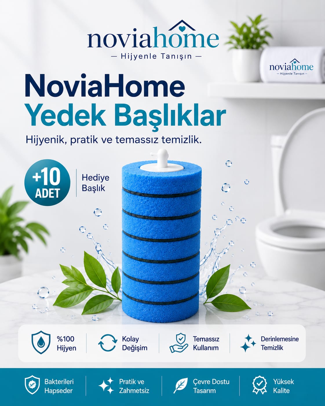 FloriaHome Yedek Sünger Başlık 10'lu