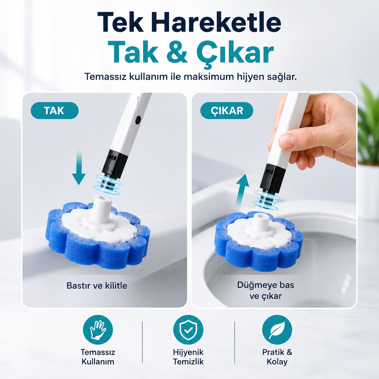 FloryaHome Hijyenik Tuvalet Temizlik Seti
