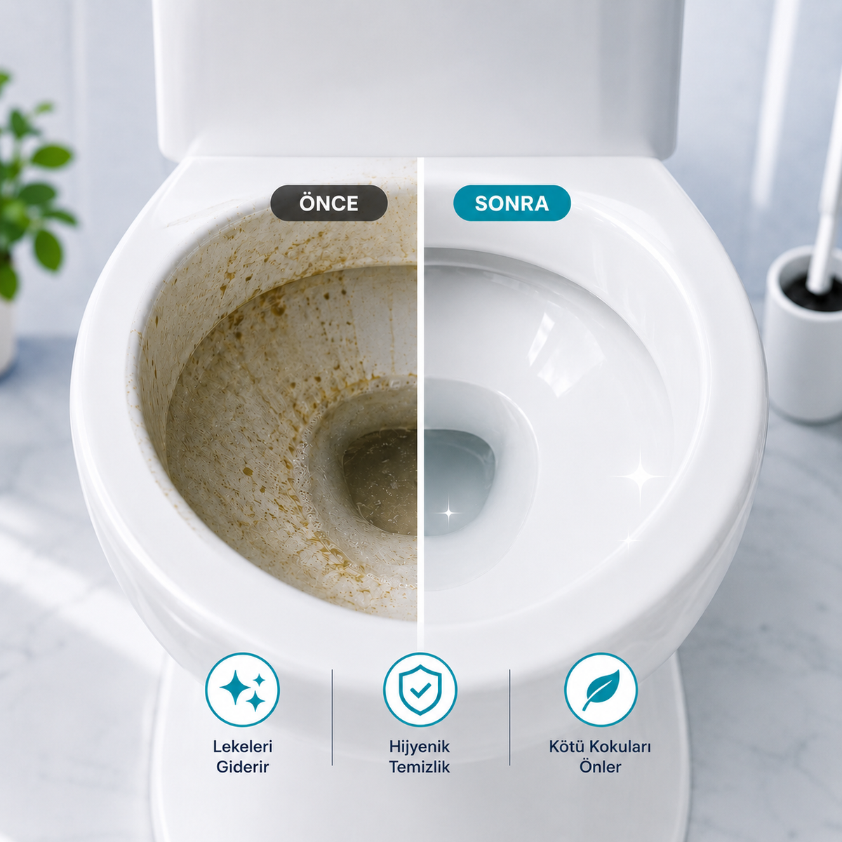 FloryaHome Hijyenik Tuvalet Temizlik Seti