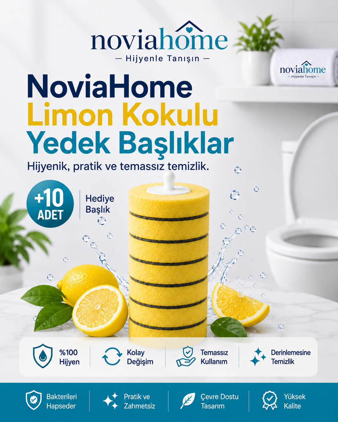 FloriaHome Yedek Sünger Başlık 10'lu