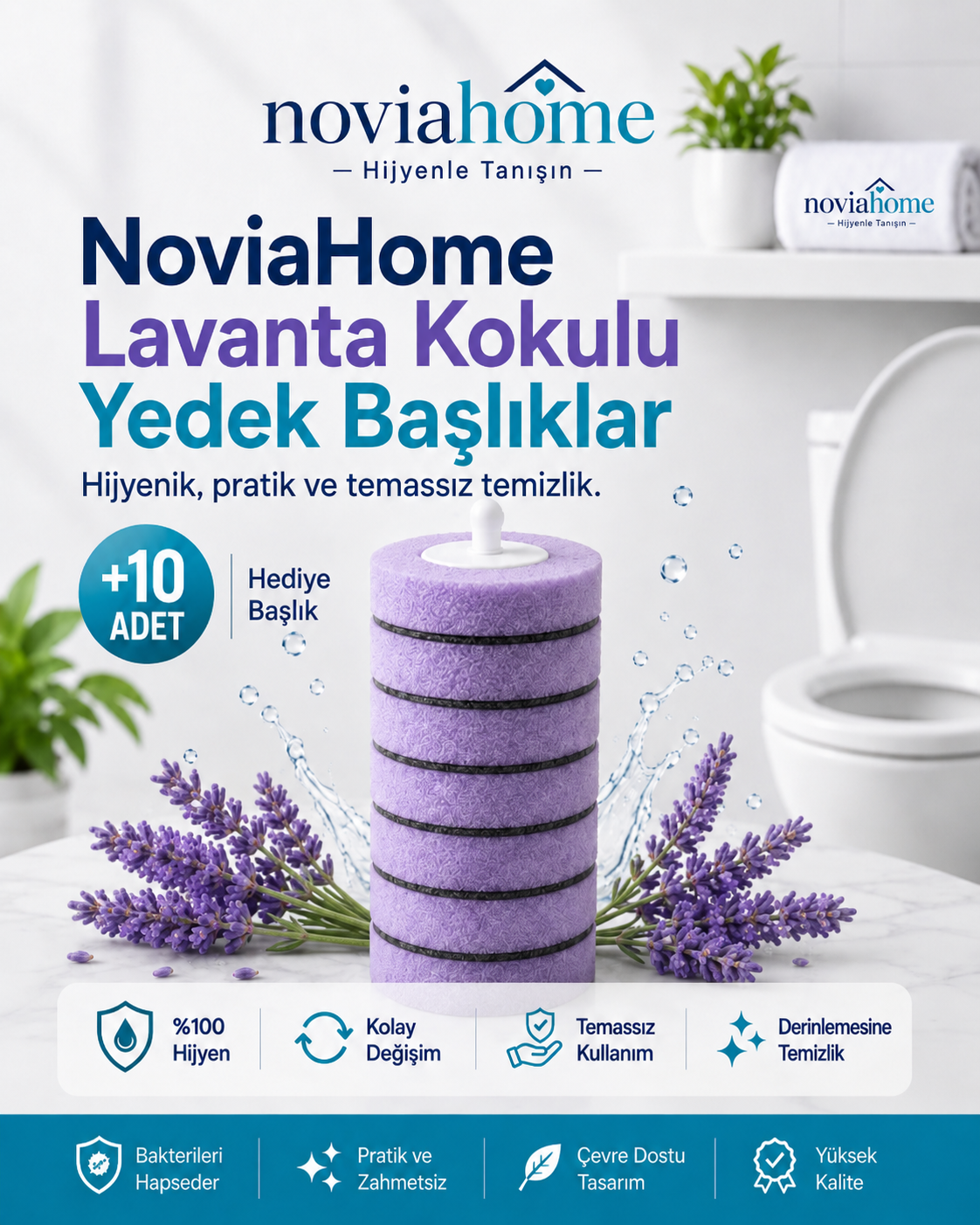 FloriaHome Yedek Sünger Başlık 10'lu